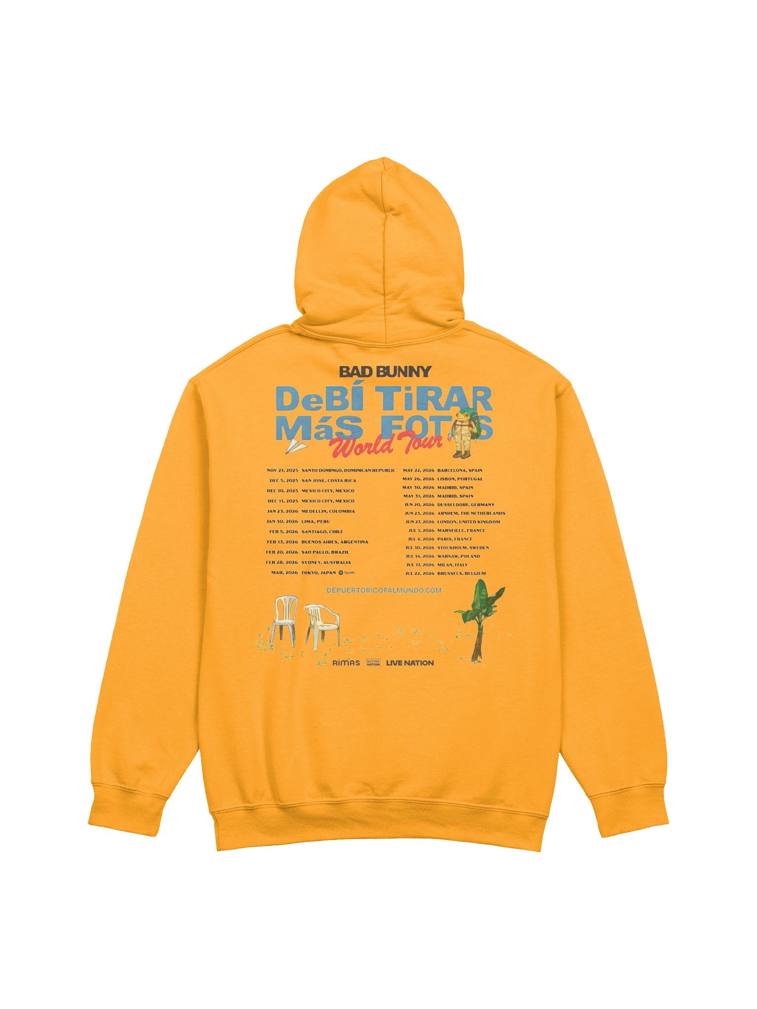 Bad Bunny DTMF World Tour 2025–2026 Merch Hoodie product image (2)