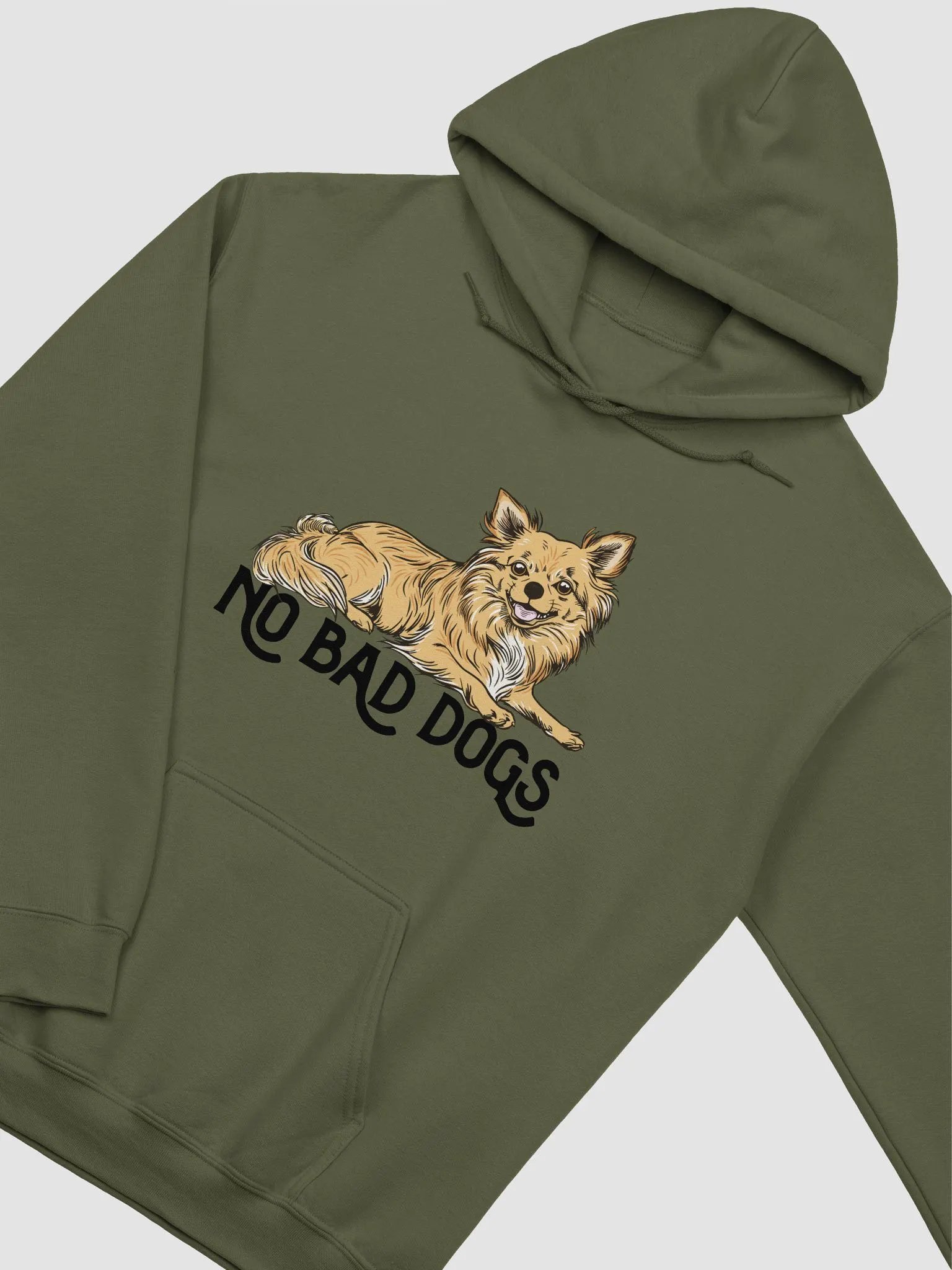 No Bad Dogs Hooded Sweatshirt of a Chihuahua(Longhaired) | Funny Hoodie for Chihuahua Paw-rents product image (5)