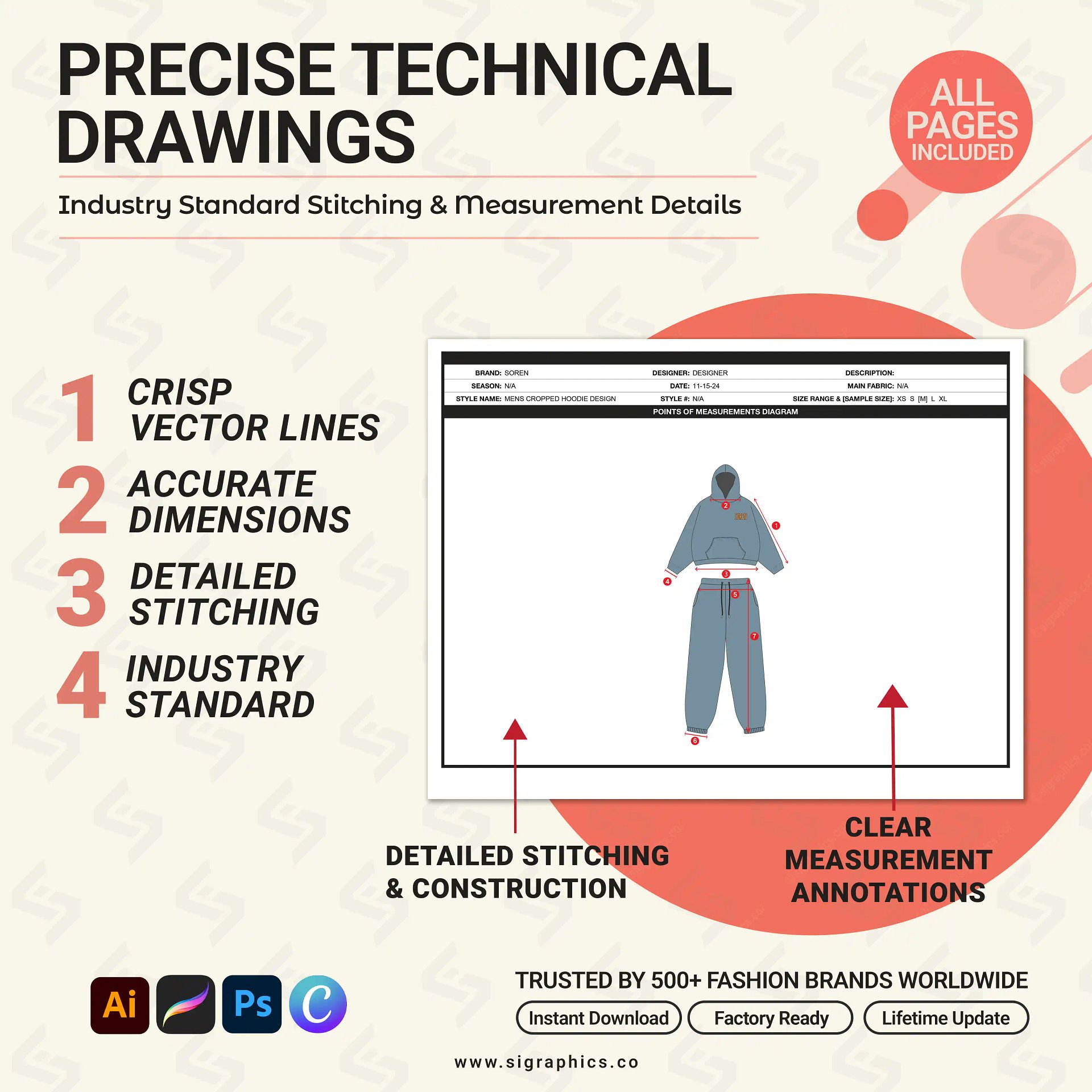 Adobe Illustrator Tech Pack Template product image (4)