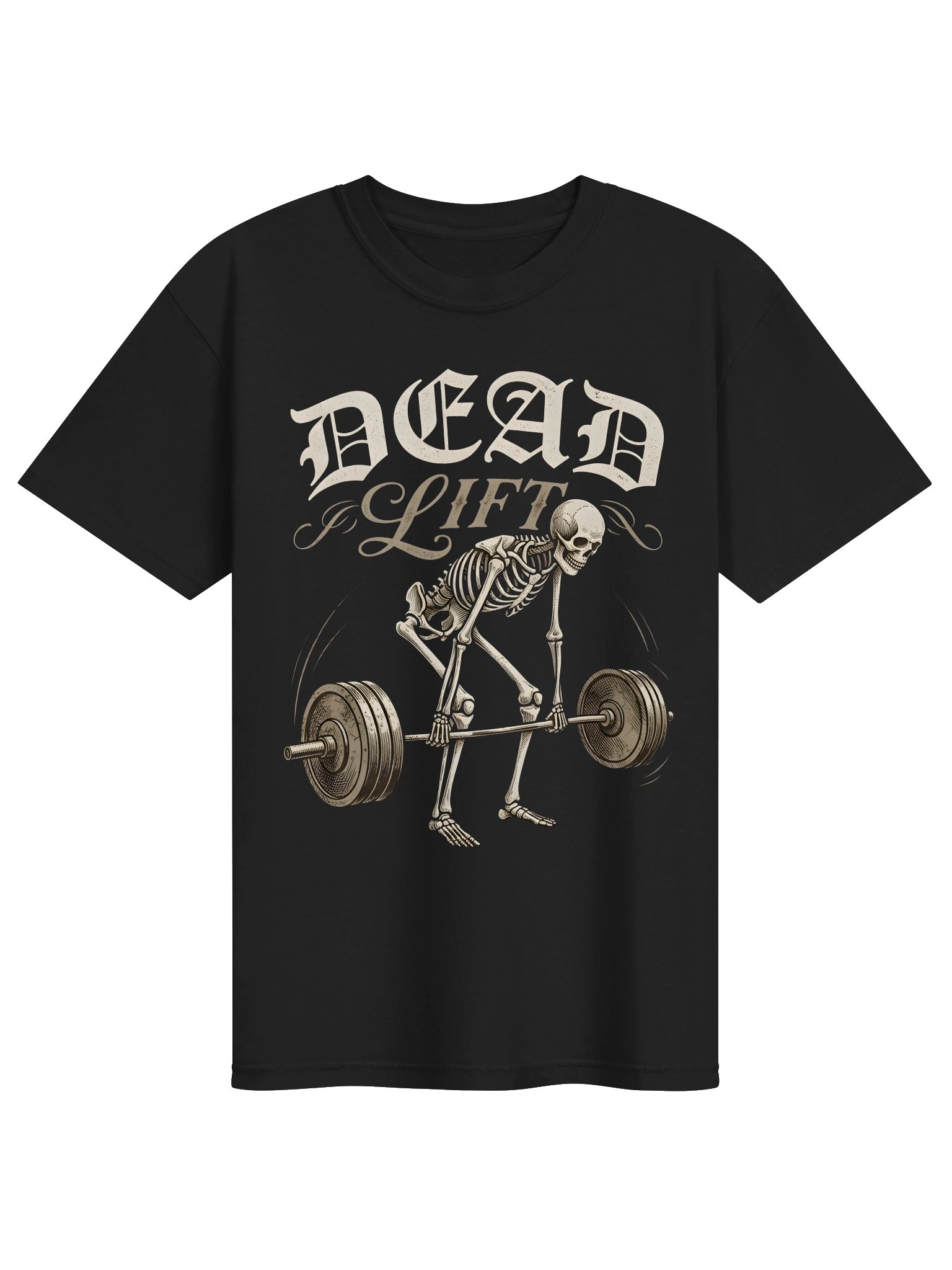Dead Lift Skeleton Gym T-Shirt | Gothic Deadlift Workout Tee for Lifters product image (2)