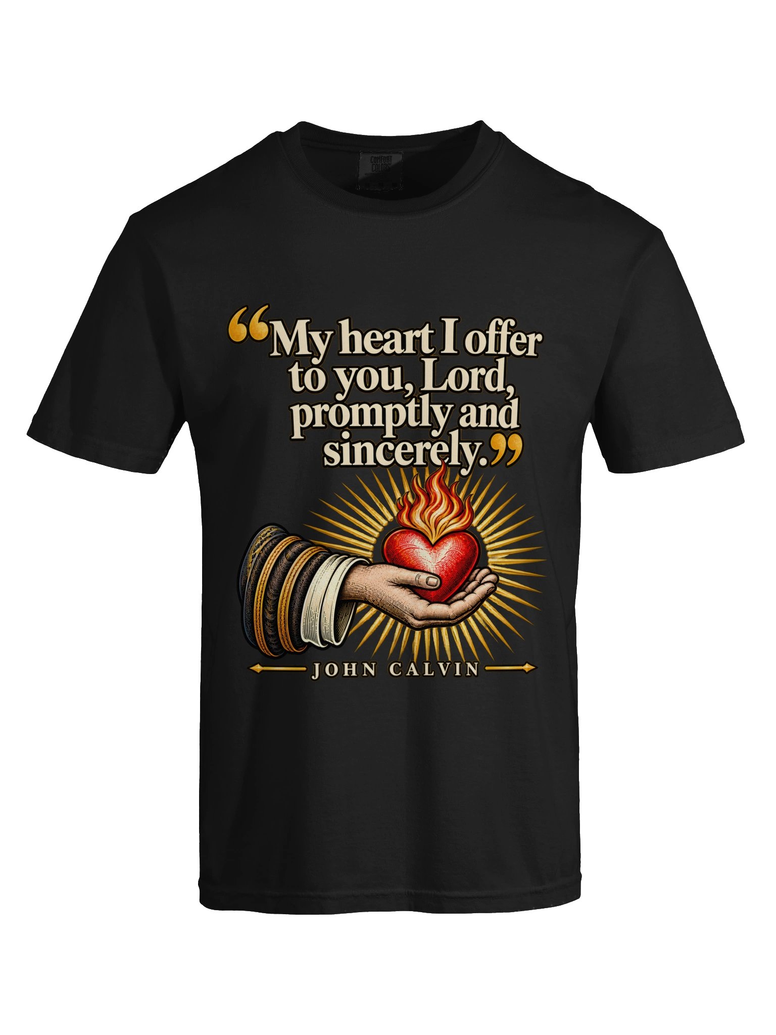 John Calvin “My Heart I Offer” Reformation T-Shirt product image (97)
