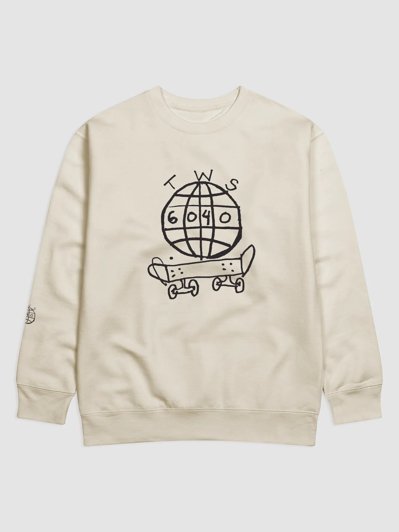 TWS x 6040 Skateboards Crew Sweatshirt #2 (Black Logo) product image (9)