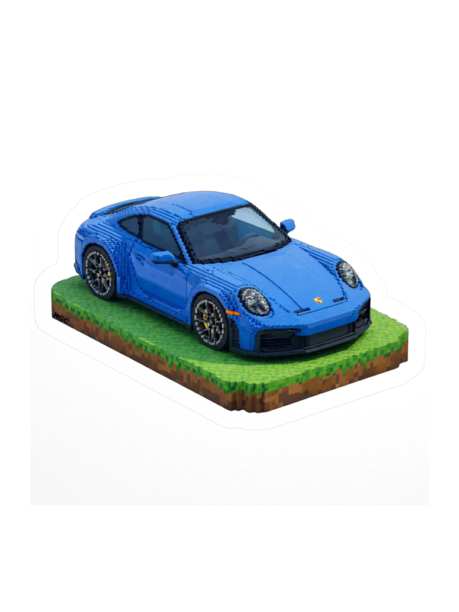 Shark Blue Porsche 911 GT3 Touring Sticker (Pixel, Retro, Minecraft) product image (2)