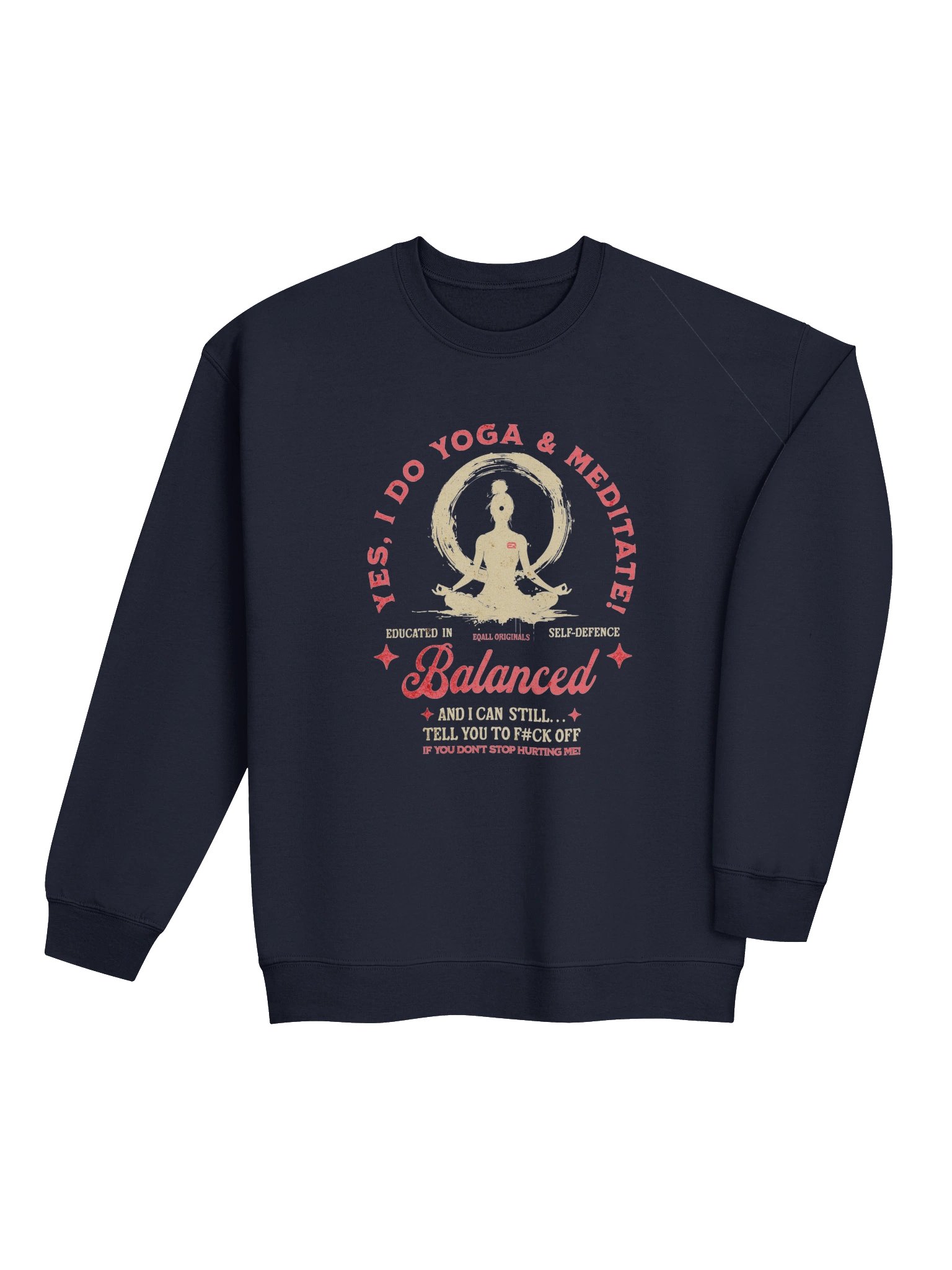 Yes I Do Yoga and Meditate_Self-Defence Unisex Gildan Crewneck_R3CVR.i by EQALL® Originals_Pink /Cyclamen product image (33)