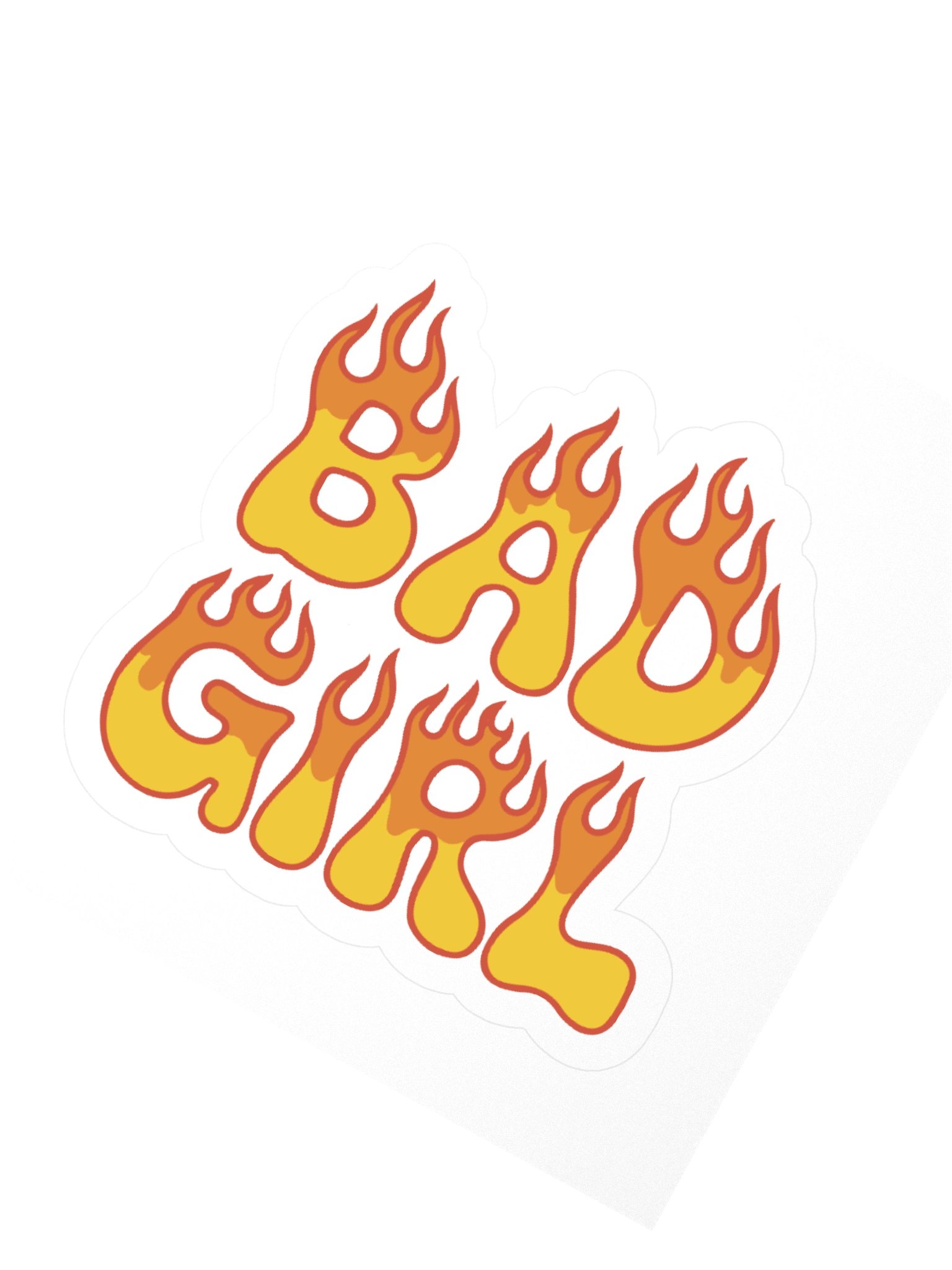 Flaming Bad Girl Kiss Cut Stickers product image (2)