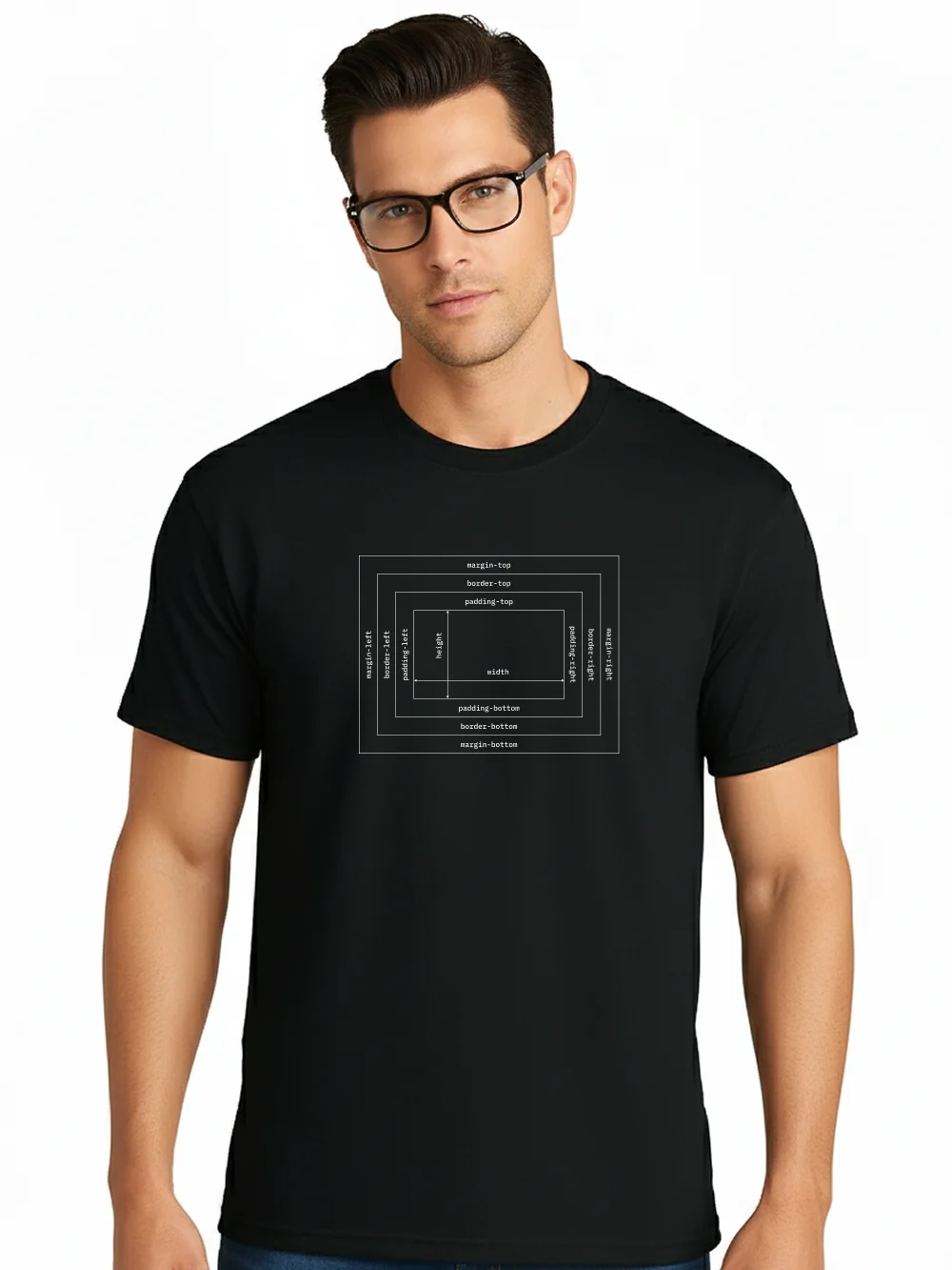 CSS box model monochrome t-shirt product image (61)