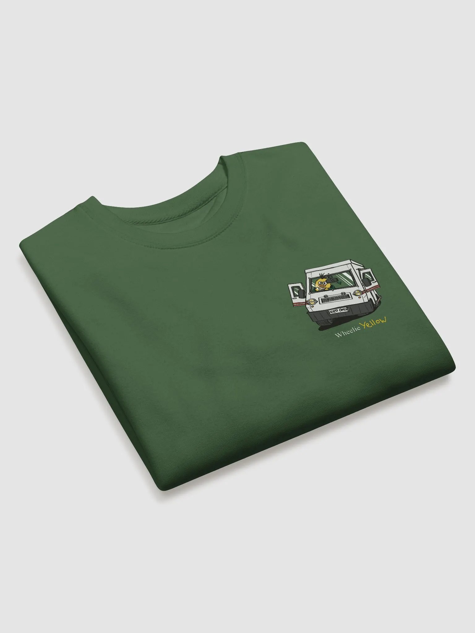 Wheelie Yellow driving sweatshirt small print! product image (3)