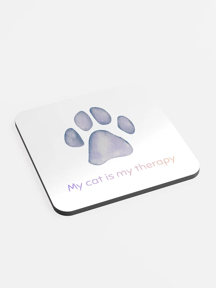 ''My cat is my therapy'' coaster product image (2)