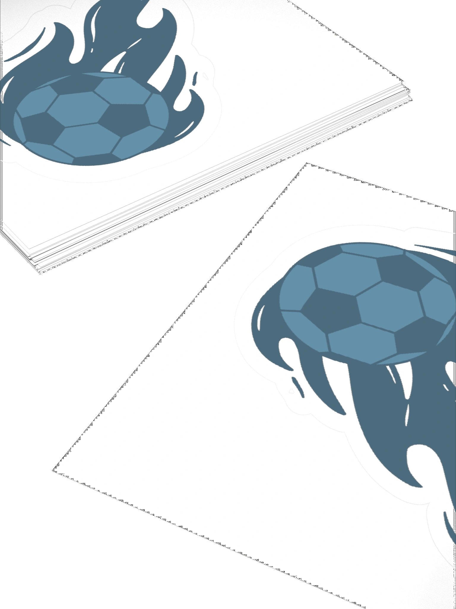 Blue Flaming Soccer Ball Sticker product image (4)