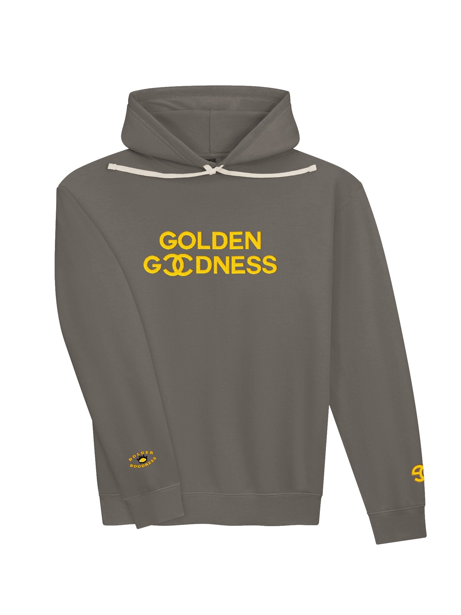 Golden Goodness Embroidered Wording Hoodie product image (3)