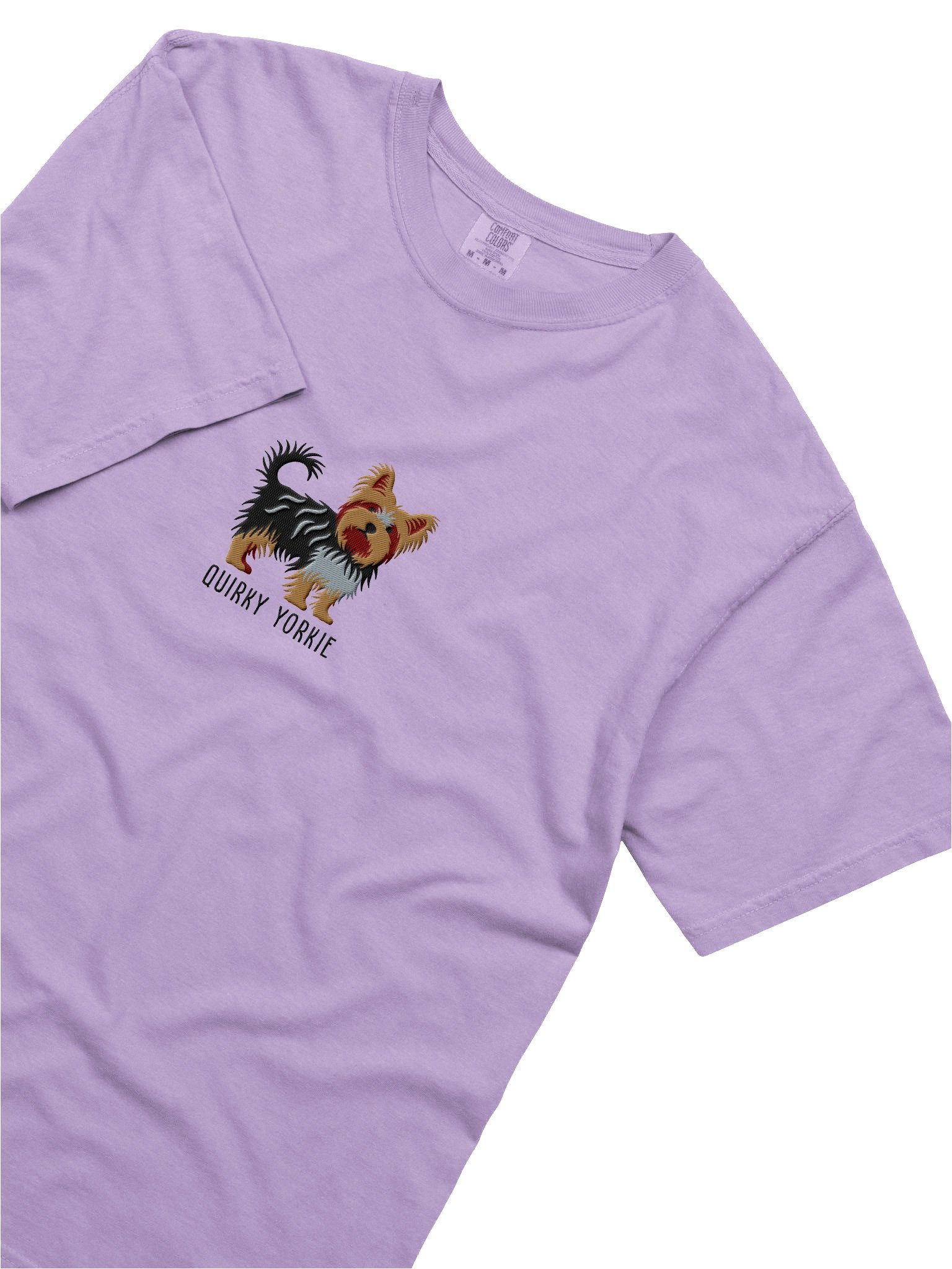 Quirky Yorkie T-Shirt(Embroidered) of a Yorkshire Terrier(2) product image (8)