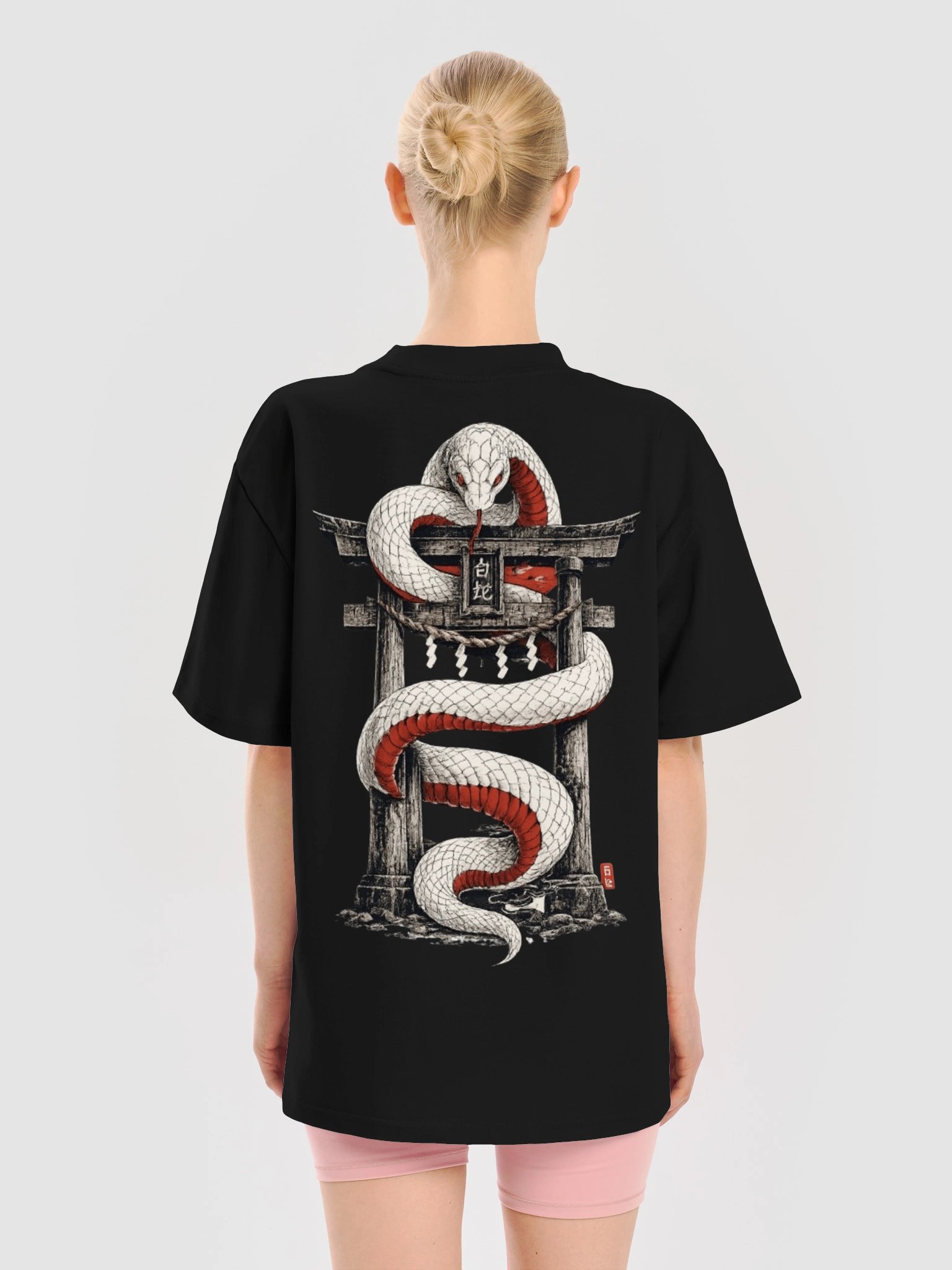White Snake – Japanese Yokai Oversized Graphic T-Shirt | Japanese Folklore Streetwear product image (7)