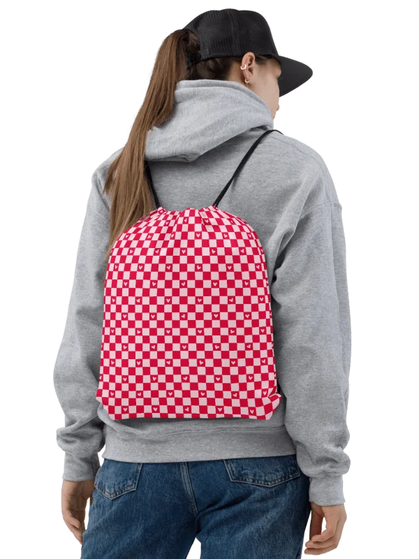 Checked Heart Dreams Gym Drawstring Bag product image (1)