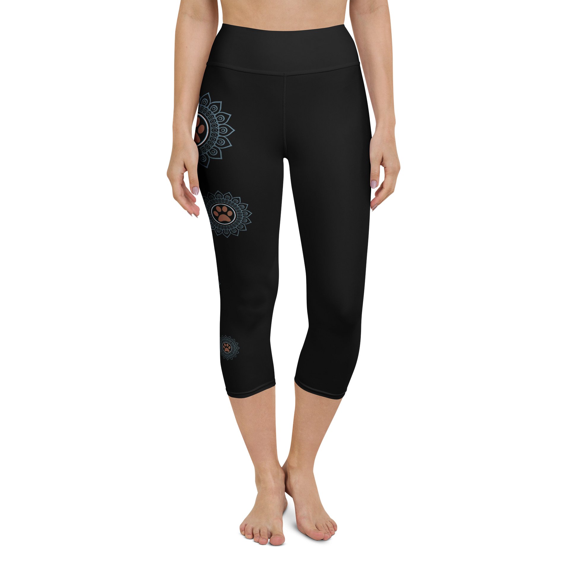 Paws and Reflect Mandala Paw Print Yoga Capri Leggings product image (5)