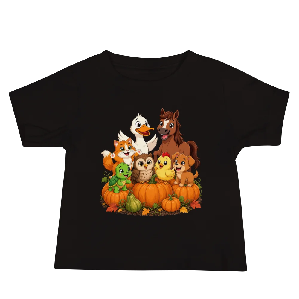 Cute Farm Friends Pumpkin Patch Baby Tee product image (2)