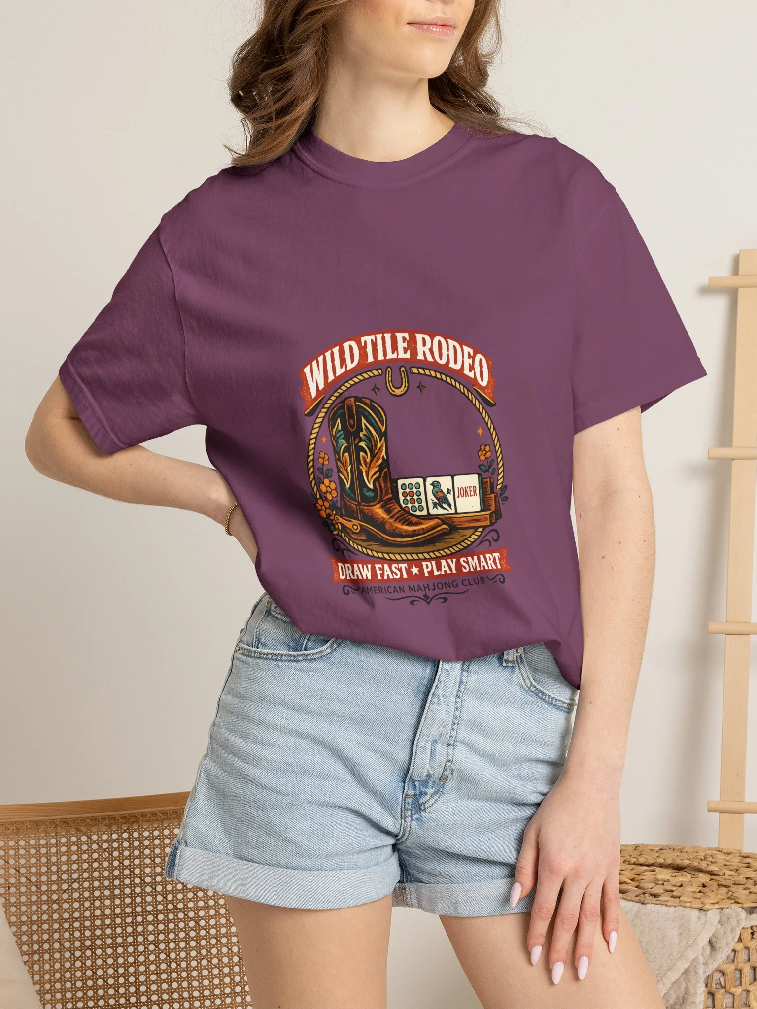 Western Mahjong Shirt, Wild Tile Rodeo Tee, Funny Cowgirl Mahj Gift, Game Night T-Shirt product image (1)