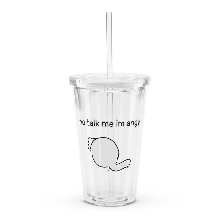 No Talk Manul Angy - Transparent Cup & Straw product image (1)