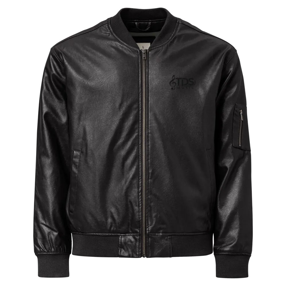 Premium Unisex Faux Leather Bomber Jacket by TDS Music – Available in Black and Brown product image (4)