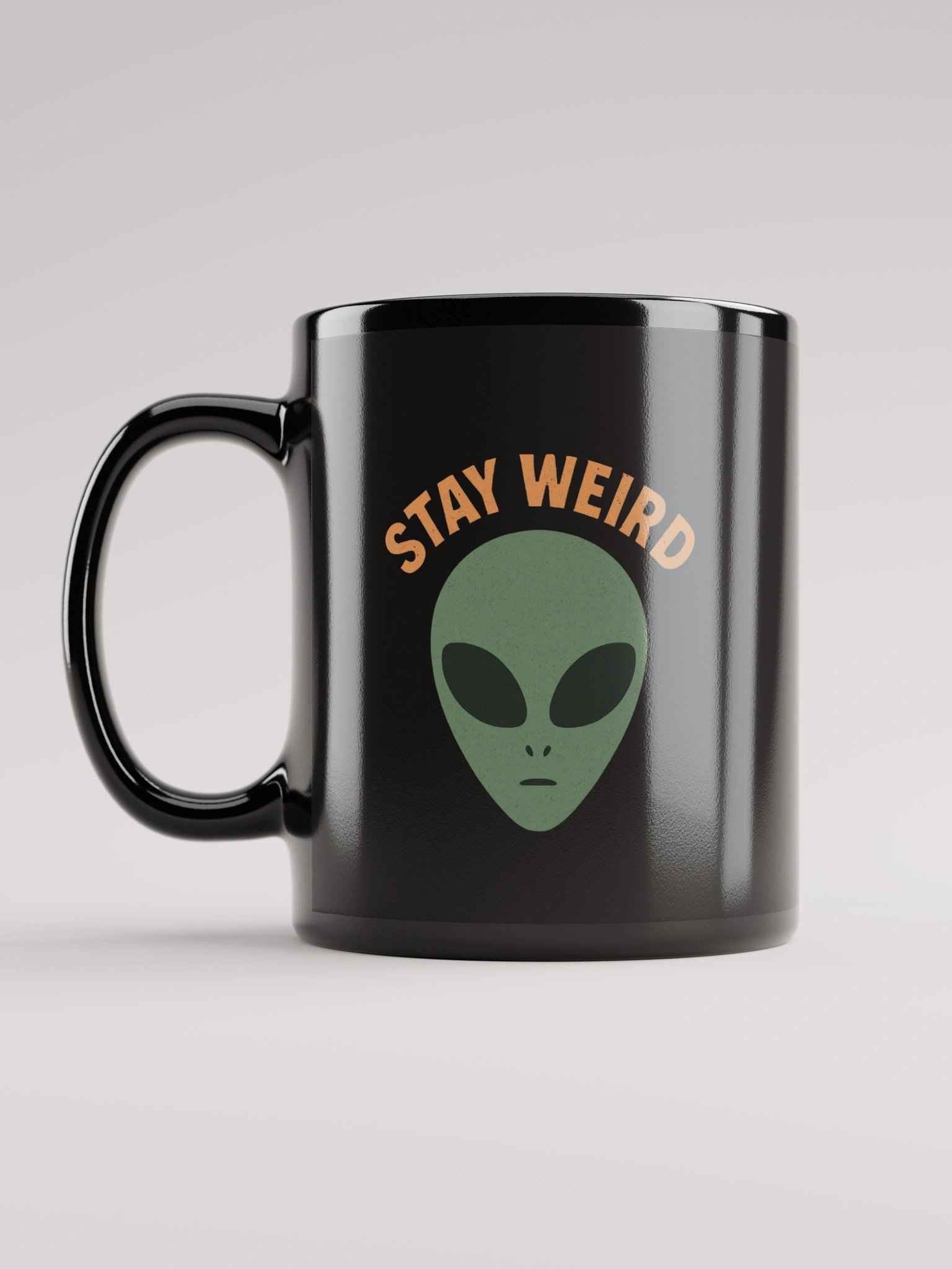 Stay Weird Black Glossy Mug product image (12)