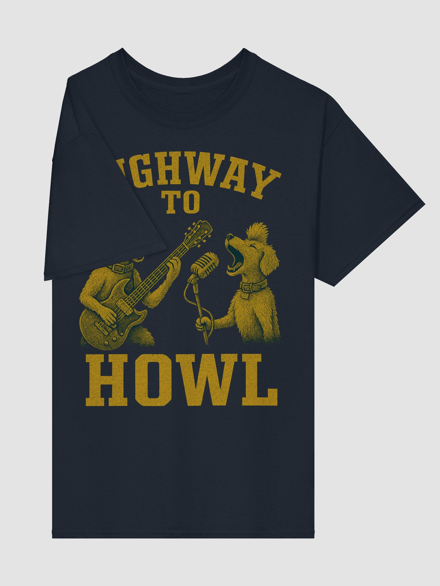 Highway to Howl Band T-Shirt - Cute Dogs Playing Guitar product image (4)