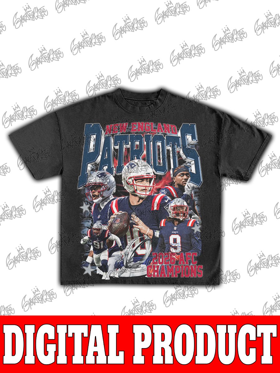 New England Patriots Super Bowl LX 2026 AFC Champions Drake Maye MVP Era Vintage NFL Bootleg Graphic product image (1)