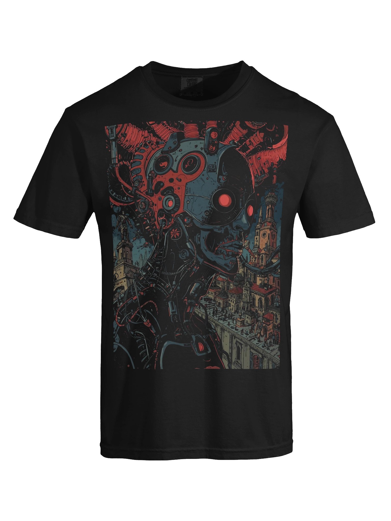 Retro-Futurist Cyber Mech Heavyweight T-Shirt product image (2)