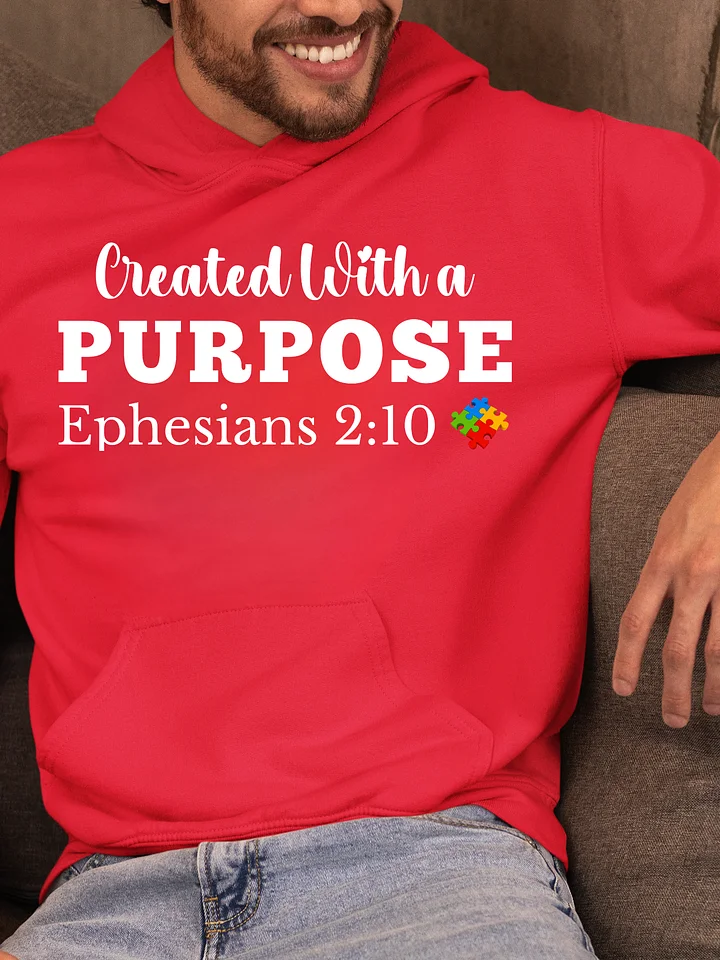 Created With A Purpose Christian Gildan Hoodie | Autism Acceptance I Gift To Mom, Dad, Child With Autism product image (1)