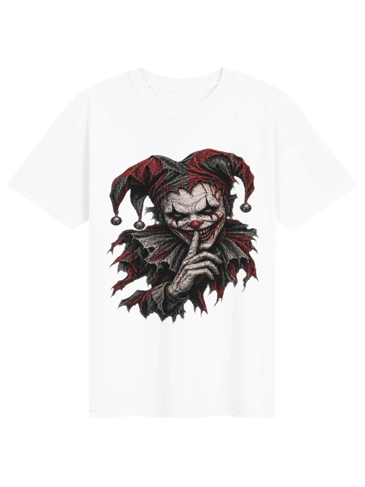 SINISTER HARLEQUIN JESTER GRAPHIC T-SHIRT | EVIL CLOWN HORROR GRAPHIC TEE product image (1)