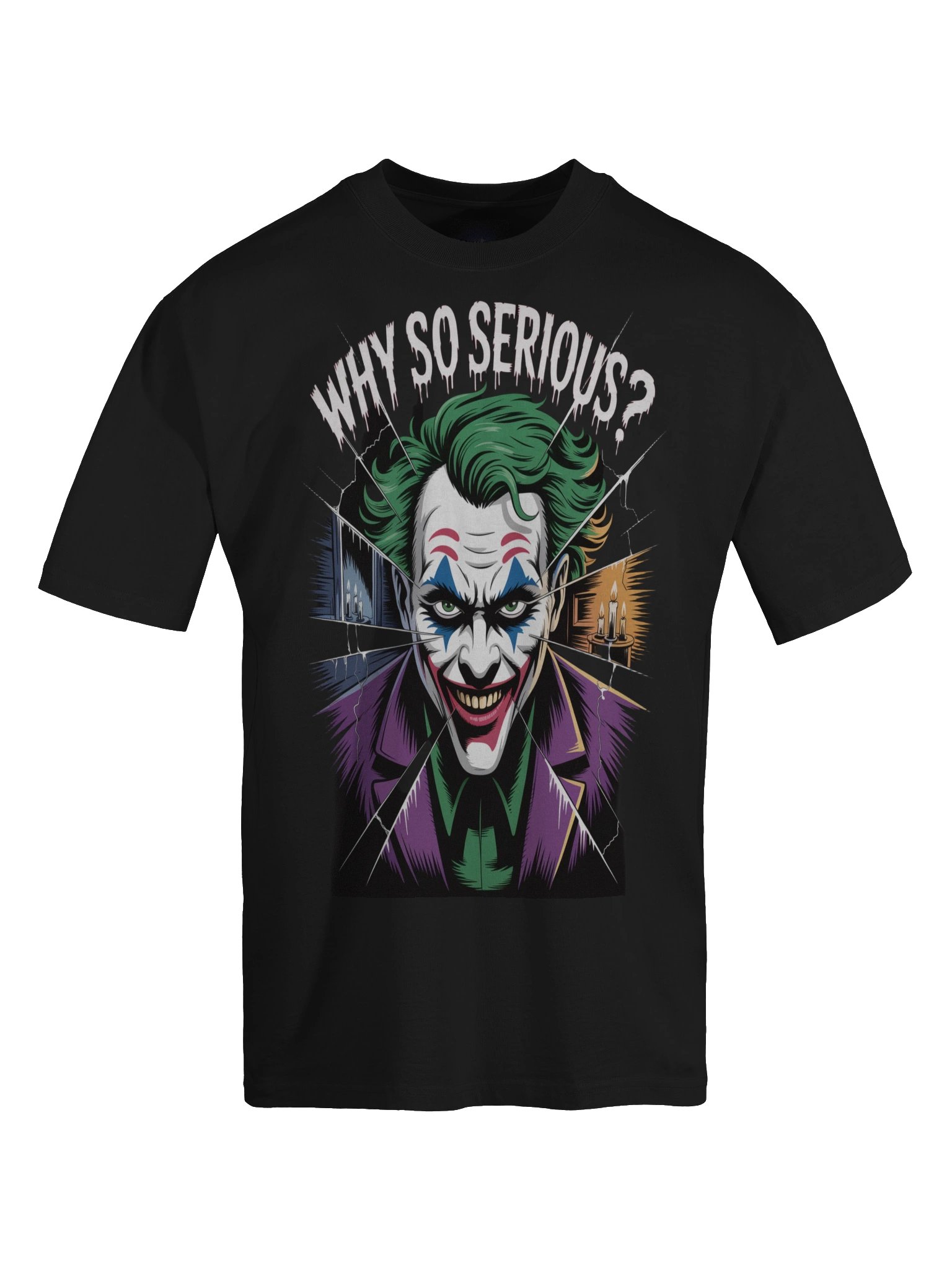 Joker 'Why So Serious?' Shattered Veil Oversized Faded T-Shirt product image (1)