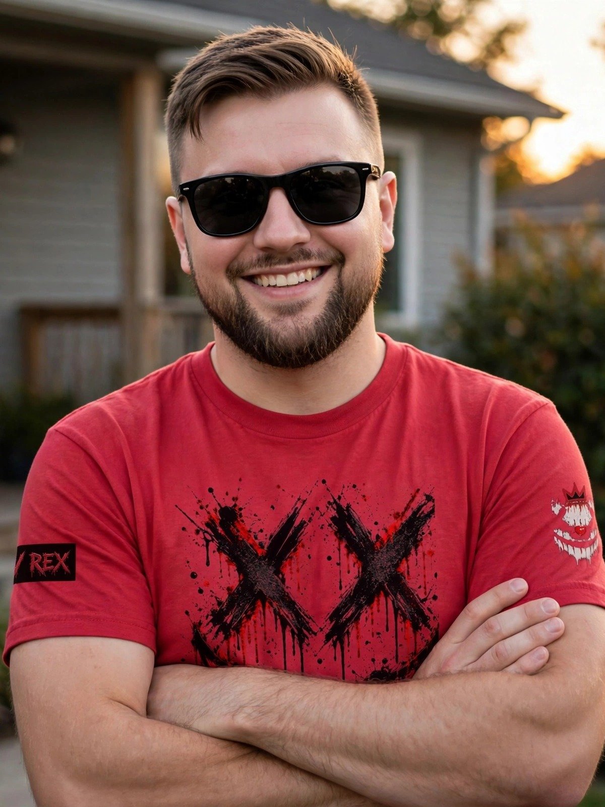 DRTY REX X-Eyes Premium Heavyweight Tee — Blood Red product image (6)