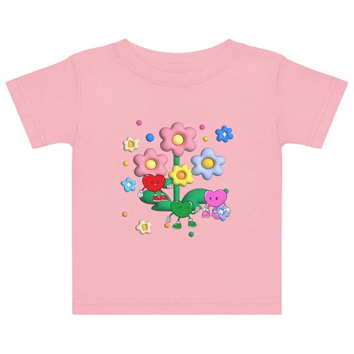 Cheerful Flower Hearts Baby Jersey T-Shirt product image (7)