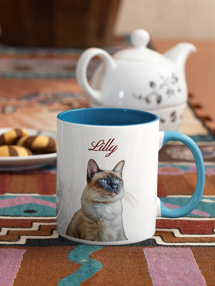 YOUR SIAMESE! / BICOLOR MUG WITH PERSONALIZED NAME / DIGITAL ART product image (1)