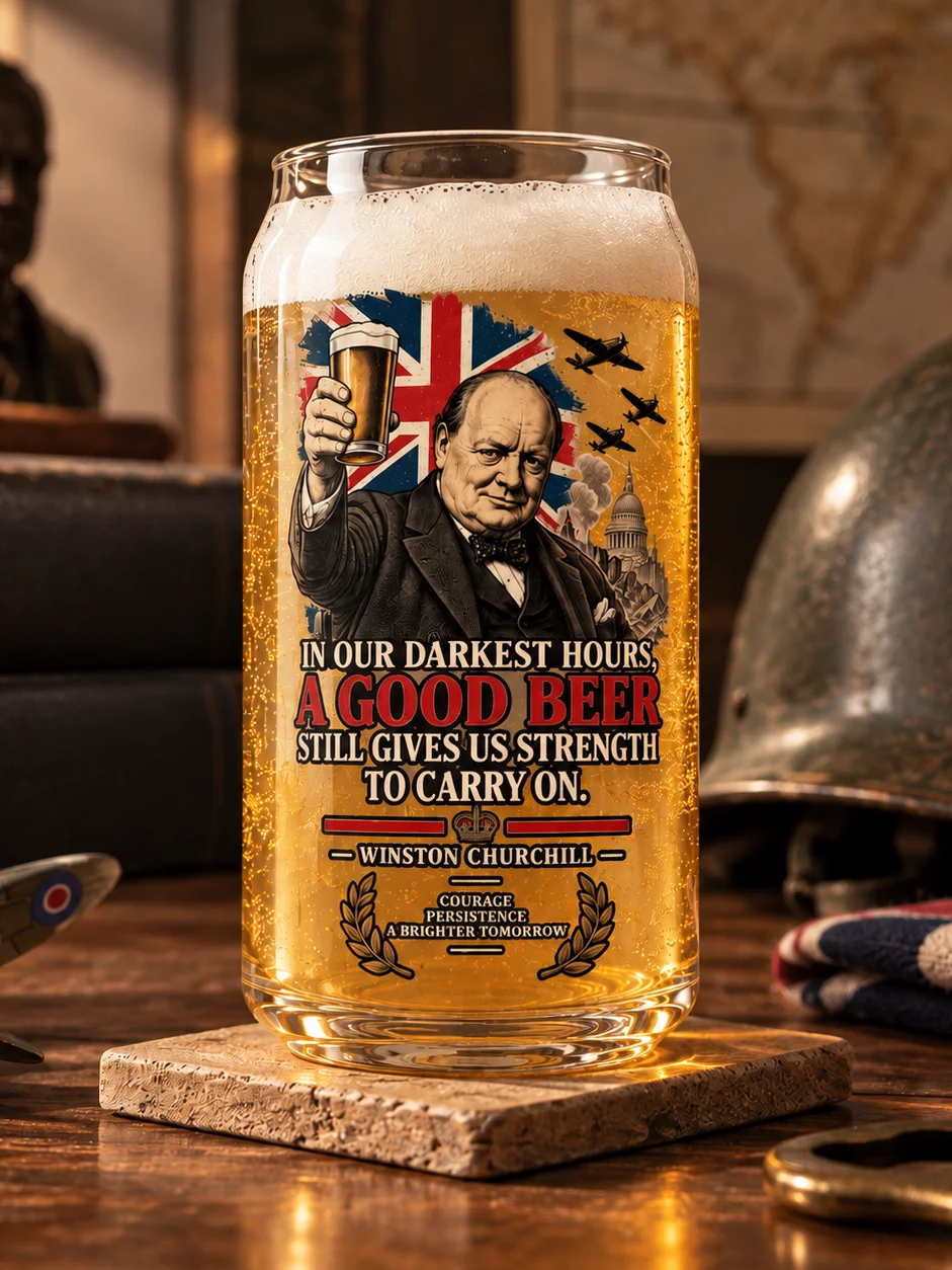 Churchill “A Good Beer” WWII Beer Glass product image (2)