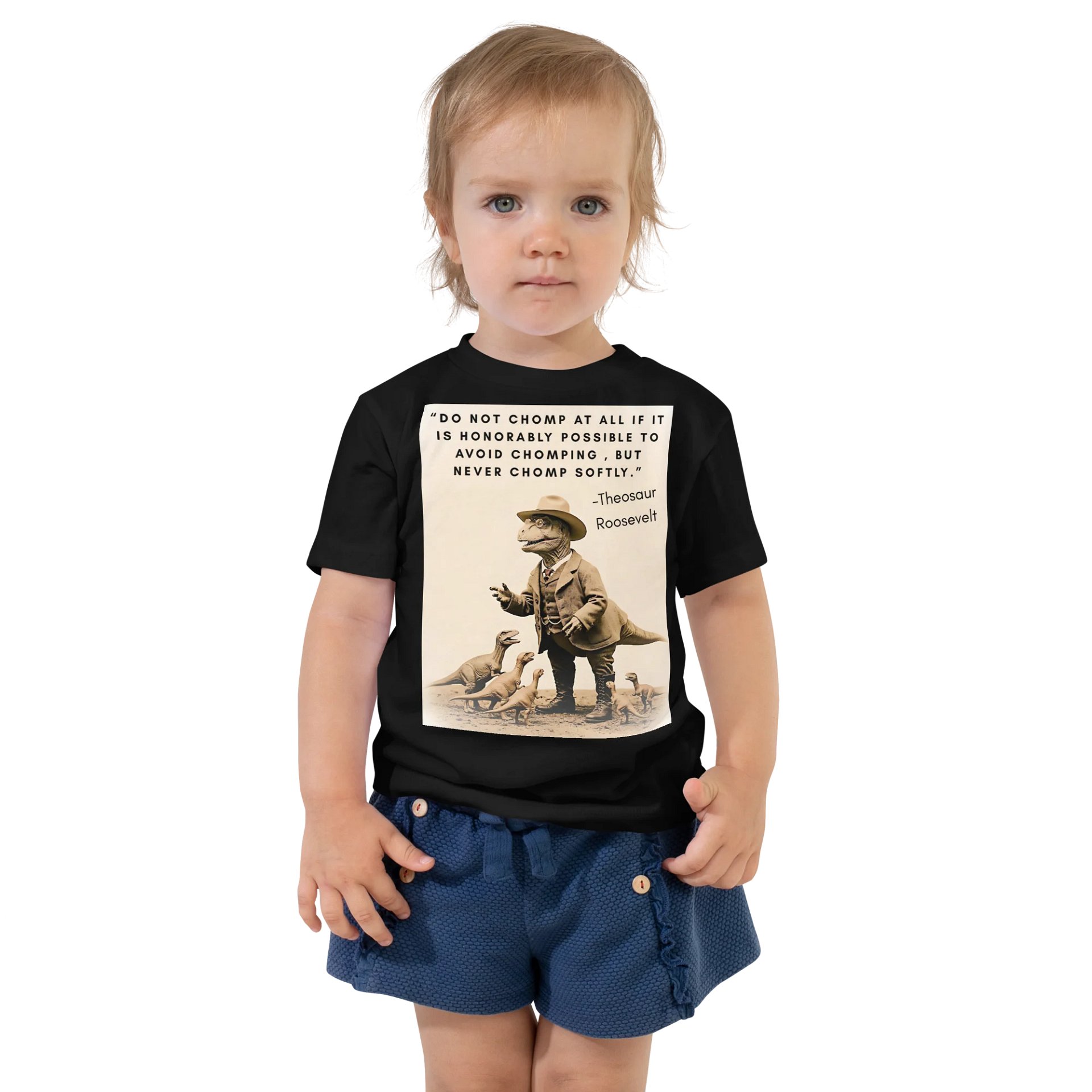 Theosaur Roosevelt - Never Chomp Softly Funny Historical Dino Shirt product image (1)