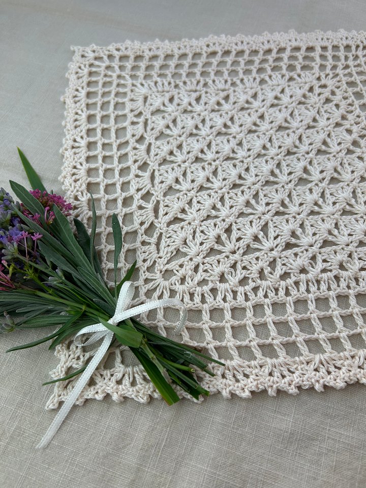 Vintage Lace Crochet Handkerchief Pattern PDF product image (2)