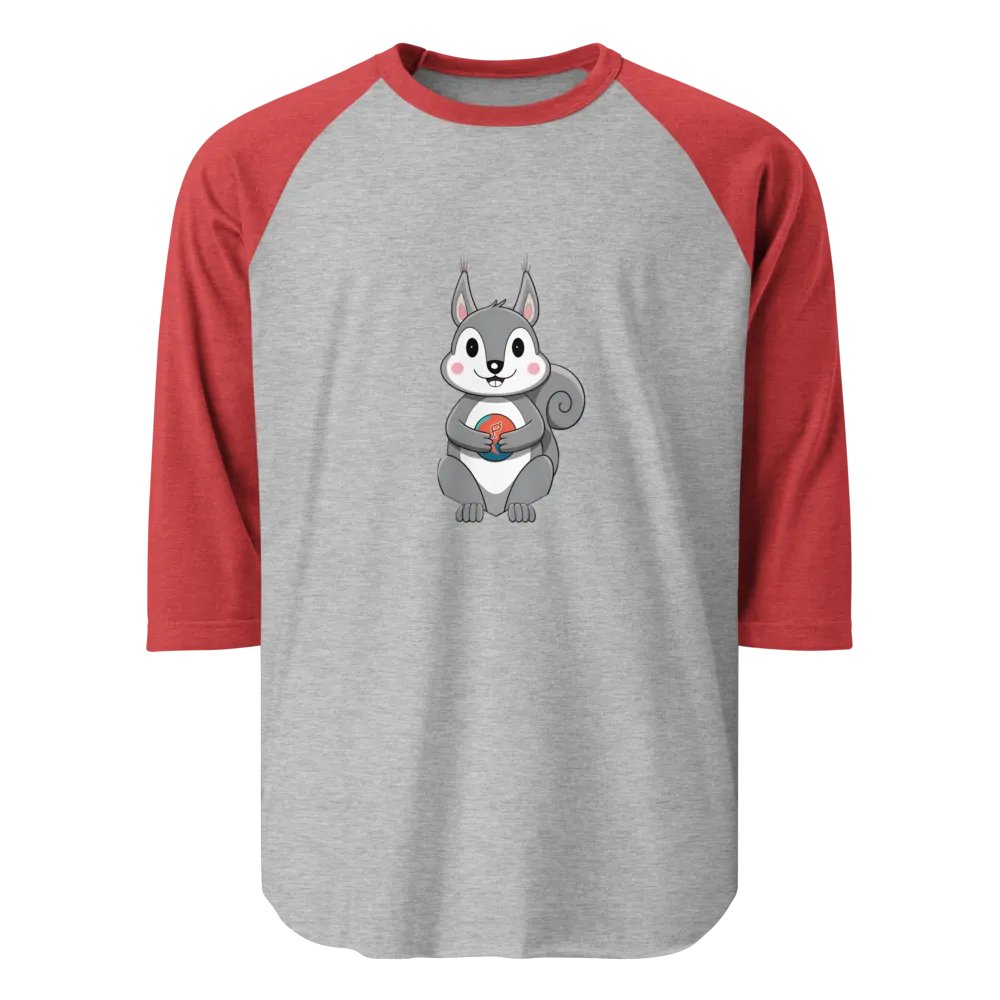 Cute Squirrel Holding Cosmic Orb Raglan Tee product image (1)