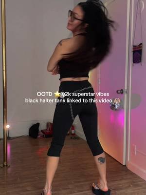 black halter tank, y2k superstar vibes. I’m a 93 baby  🐣 #tiktokshop #y2kstyle #haltertop #fashiontiktok #ootd 