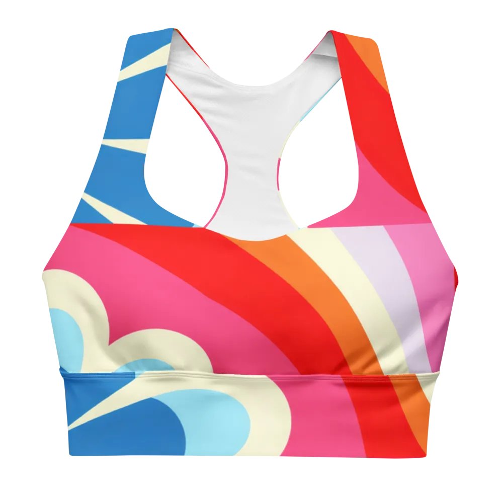 Retro Pink/Blue/Orange Sherbet Sports Bra product image (1)
