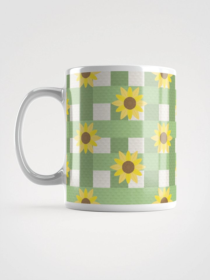 Sunflower Gingham in Green Mug product image (2)