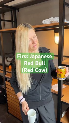 First Japanese Red Bull (Red Cow) Experience/Tasting #shorts #tastetest #japan #japanesefood