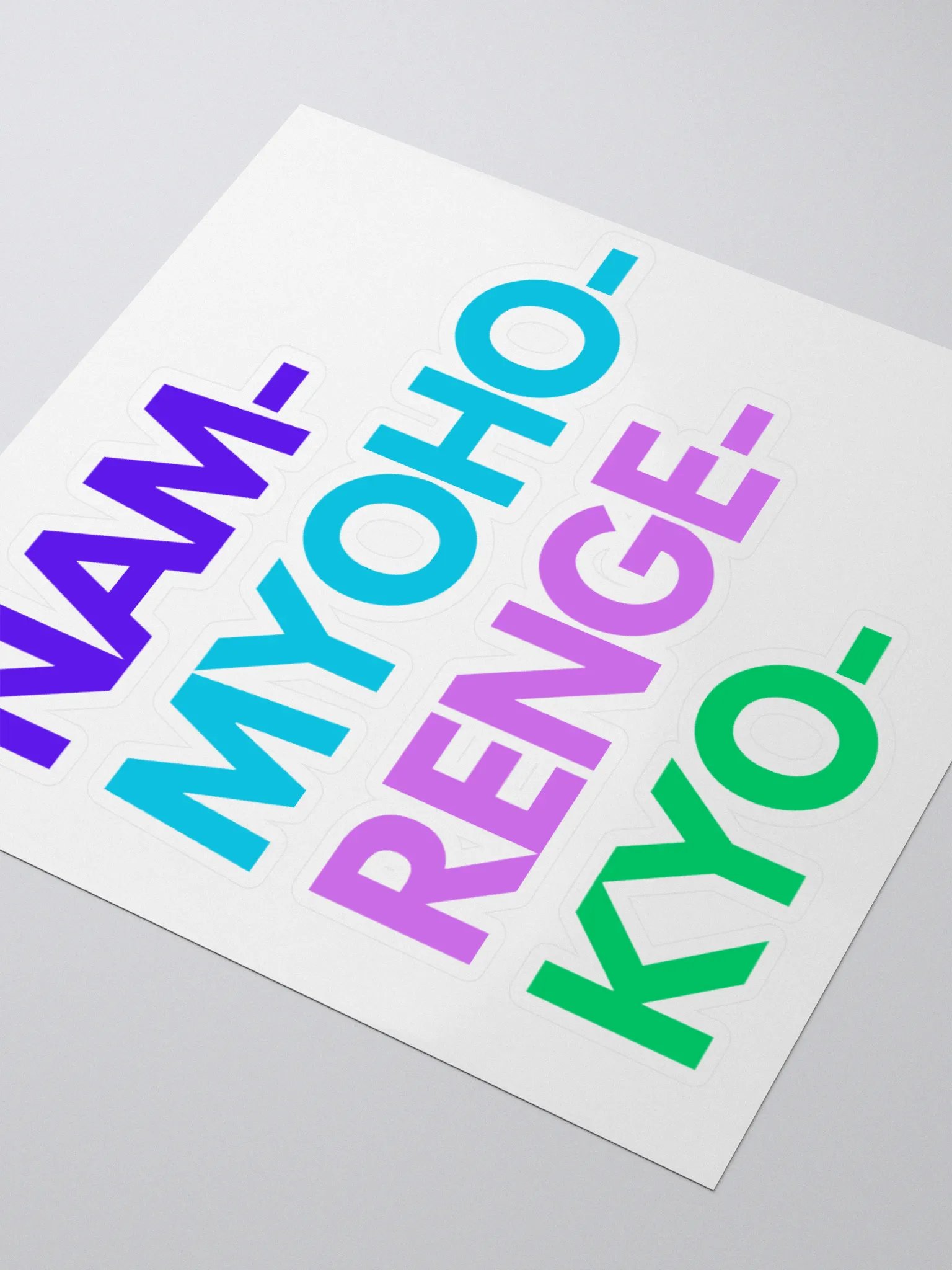 Nam-Myoho-Renge-Kyo Green Kiss Cut Stickers product image (3)