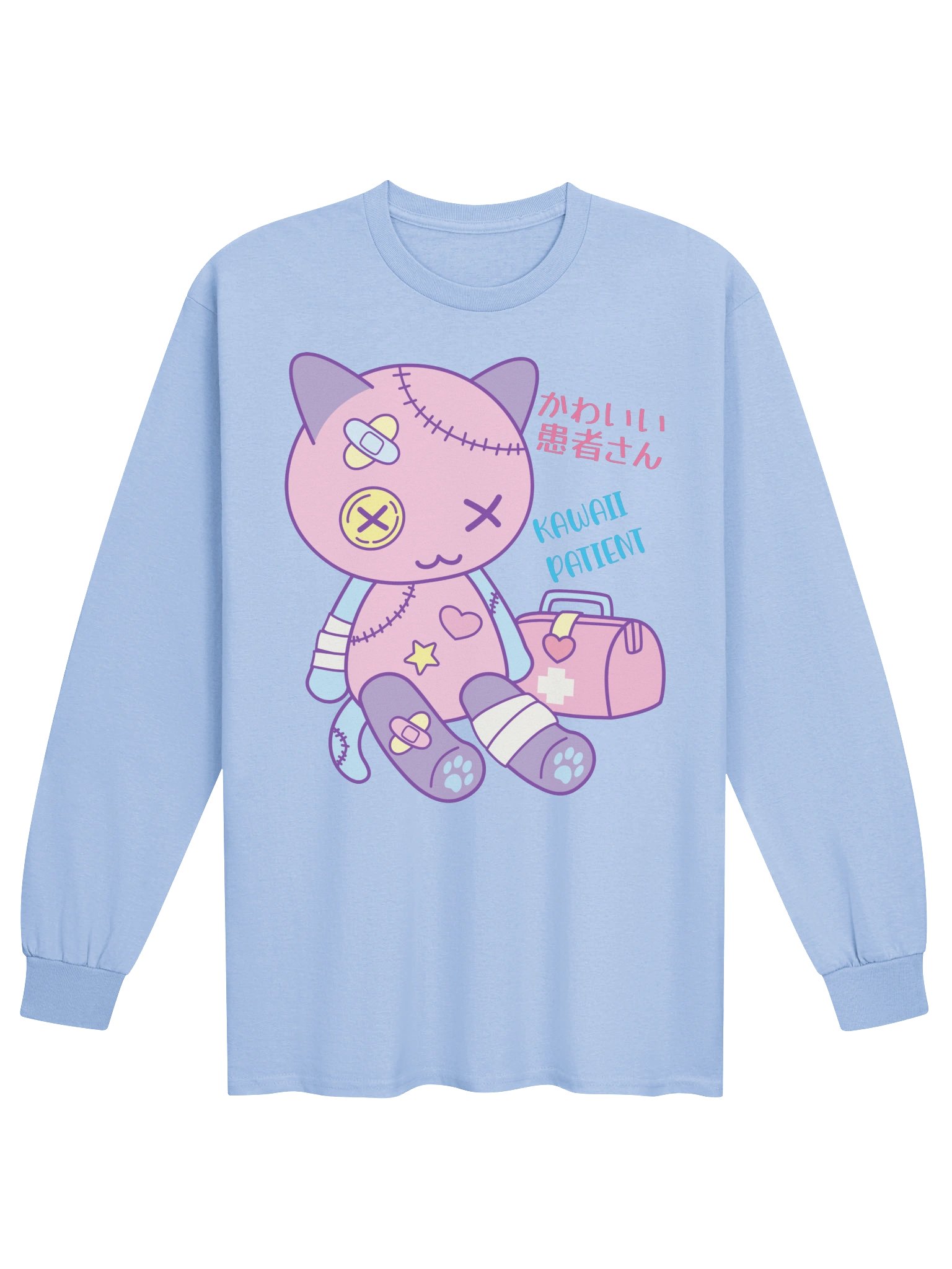 Kawaii Patient Toy Cat - Unisex Adult Long Sleeve T-shirt product image (1)
