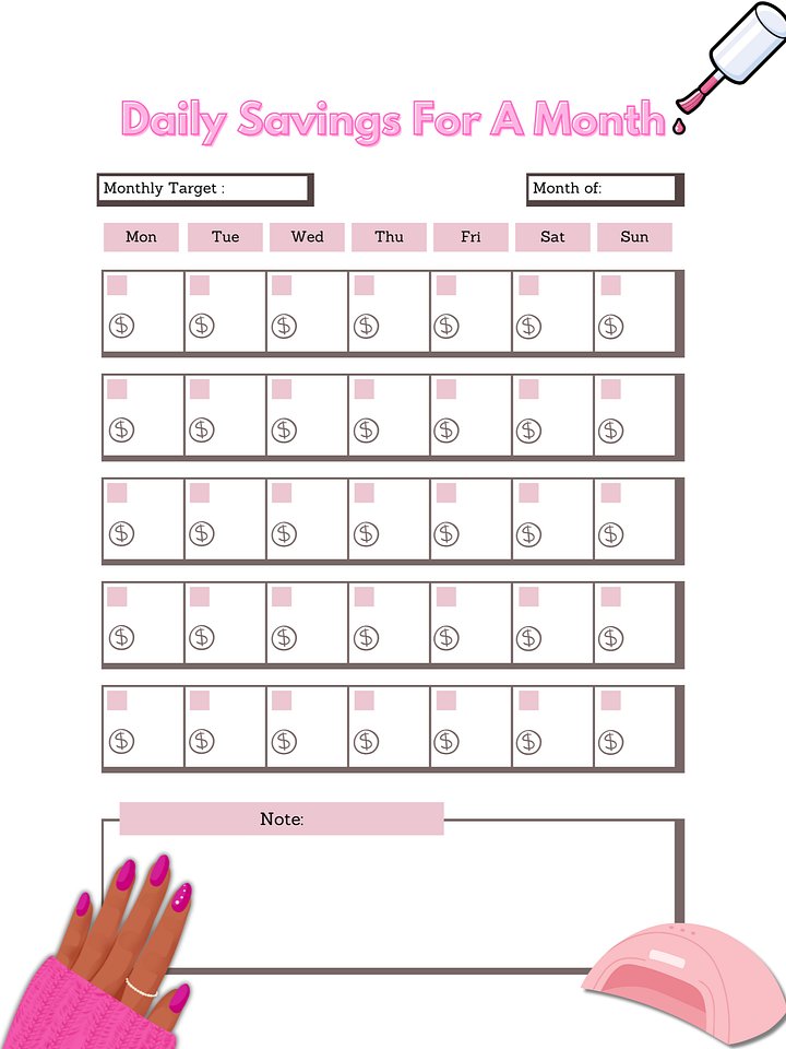 Daily Savings for Month Printable product image (1)