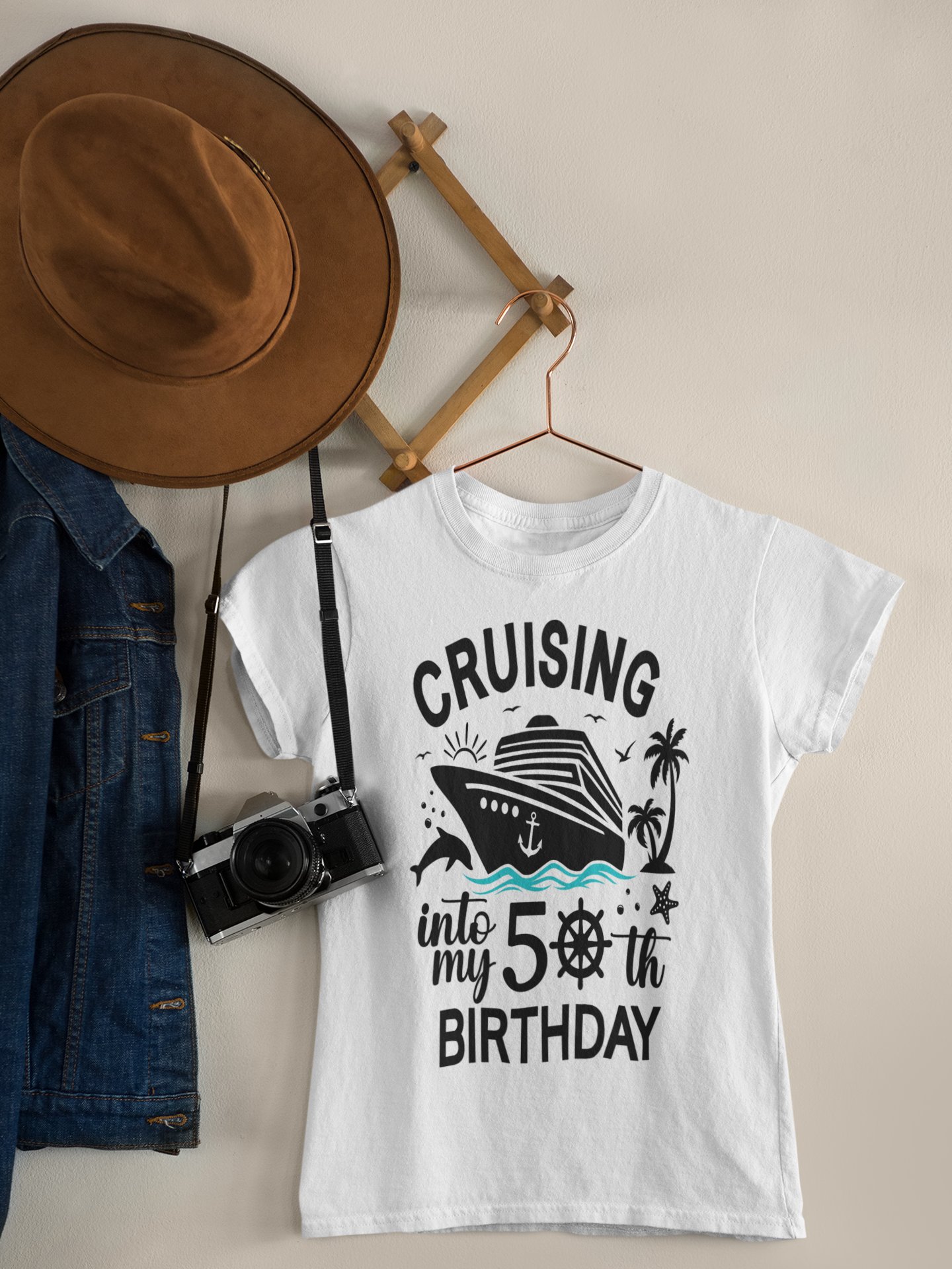Cruising Into My 50th Birthday Unisex Softstyle T-Shirt Light Colours product image (3)