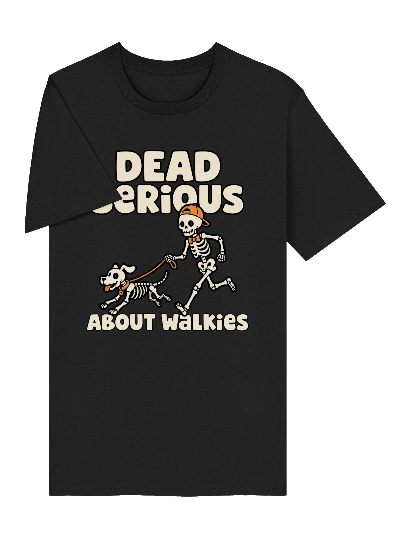 Dead Serious About Walkies Skeleton Halloween Tee product image (2)