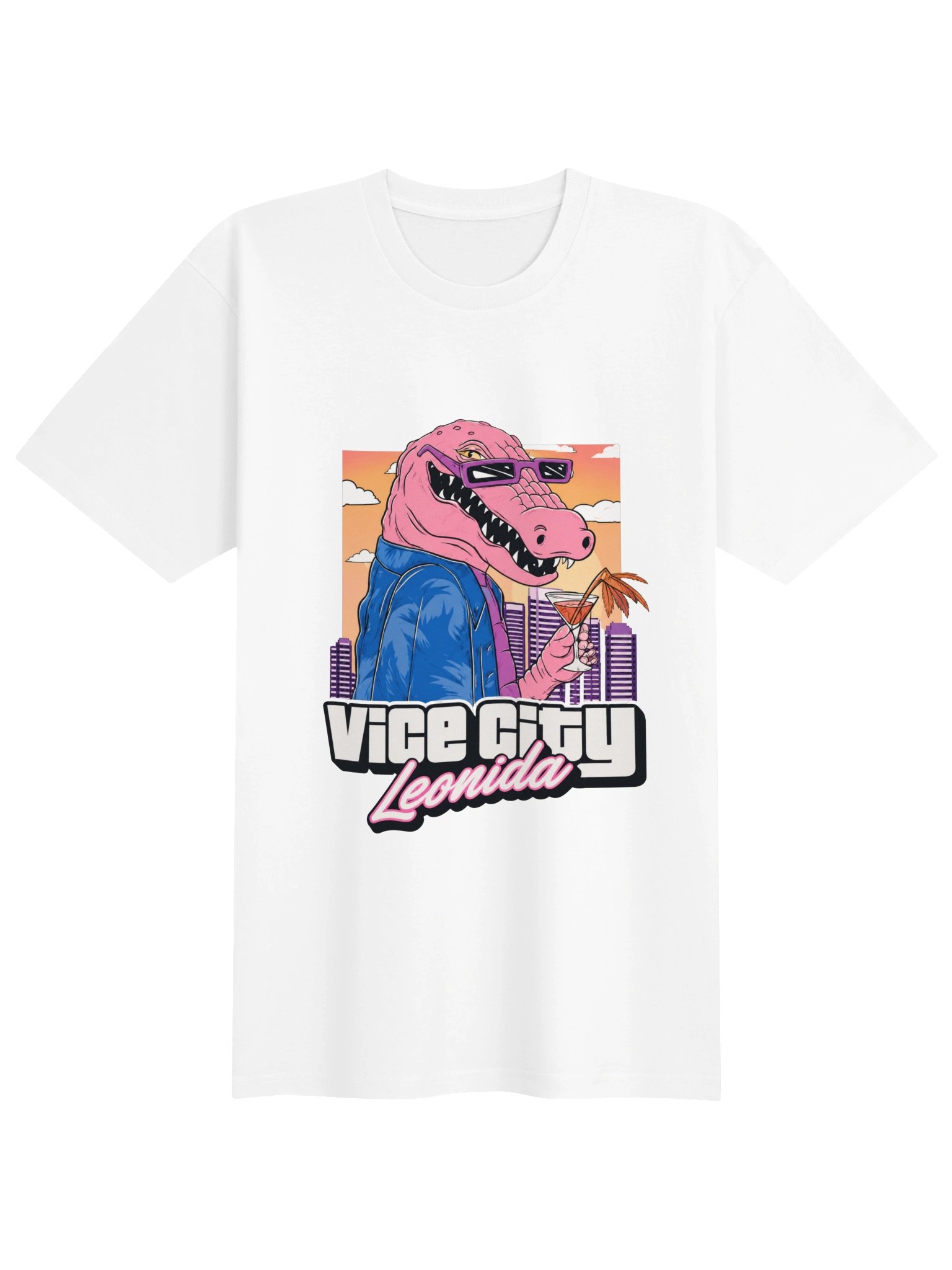 Retro Pink Gator Vice City Tee | Inspired by Jason's Look in GTA VI product image (1)