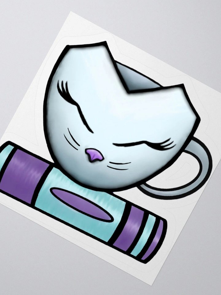 Cat Cup & Book | Sticker product image (2)