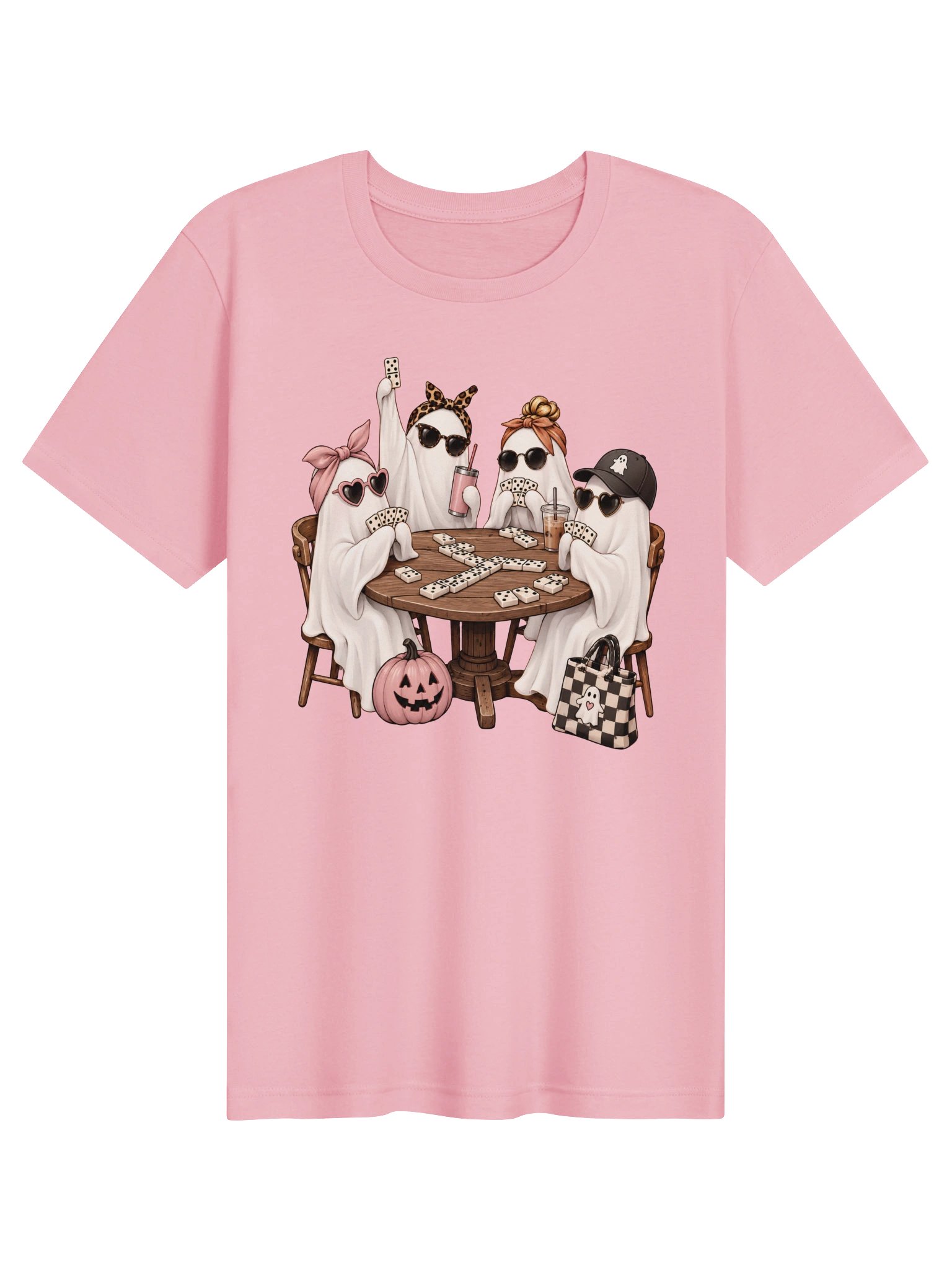 Ghost Girls Domino Night T-Shirt | Cute Halloween Domino Shirt product image (10)