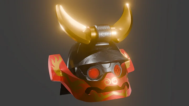 Ninjago Samurai X Helmet - 3D printable model files product image (2)