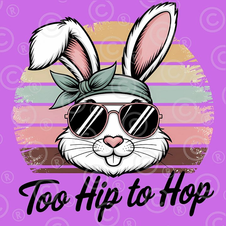 Too Hip to Hop – Cool Easter Bunny Digital Download | PNG 4500x5400px, 300 DPI product image (1)